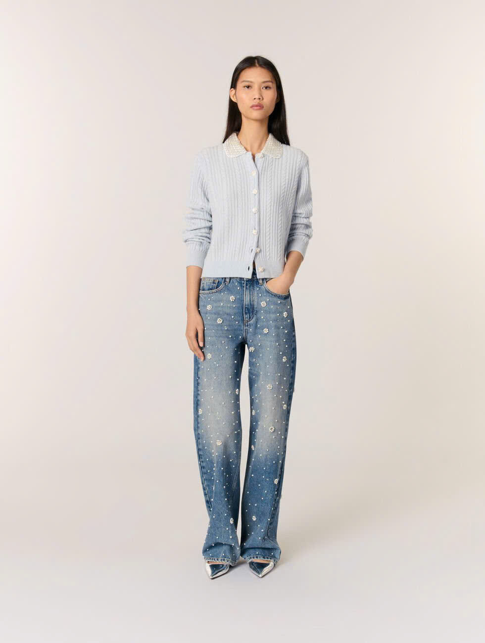 Áo khoác cardigan cổ rời