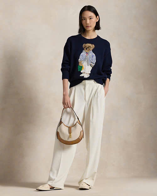 Áo len cổ tròn Polo Bear Cotton