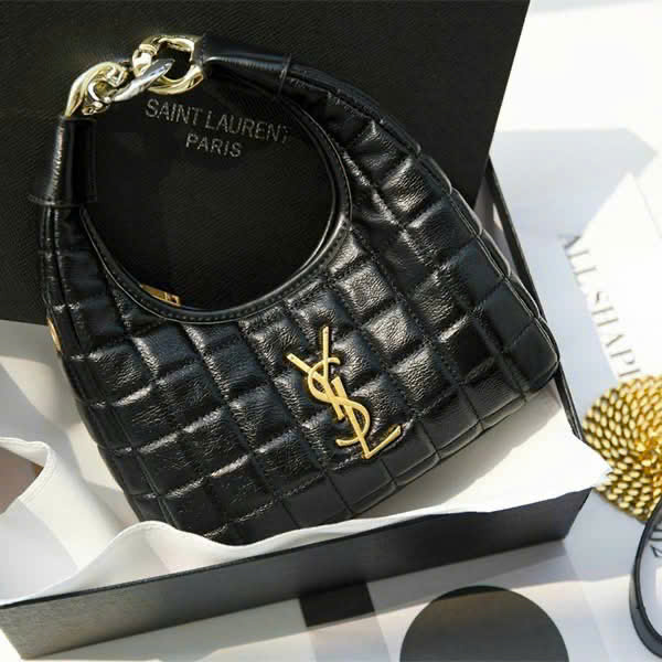 Túi YSL trần trám đen quai xích