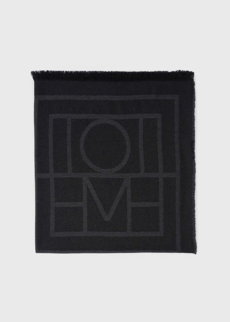Khăn len cashmere họa tiết Monogram