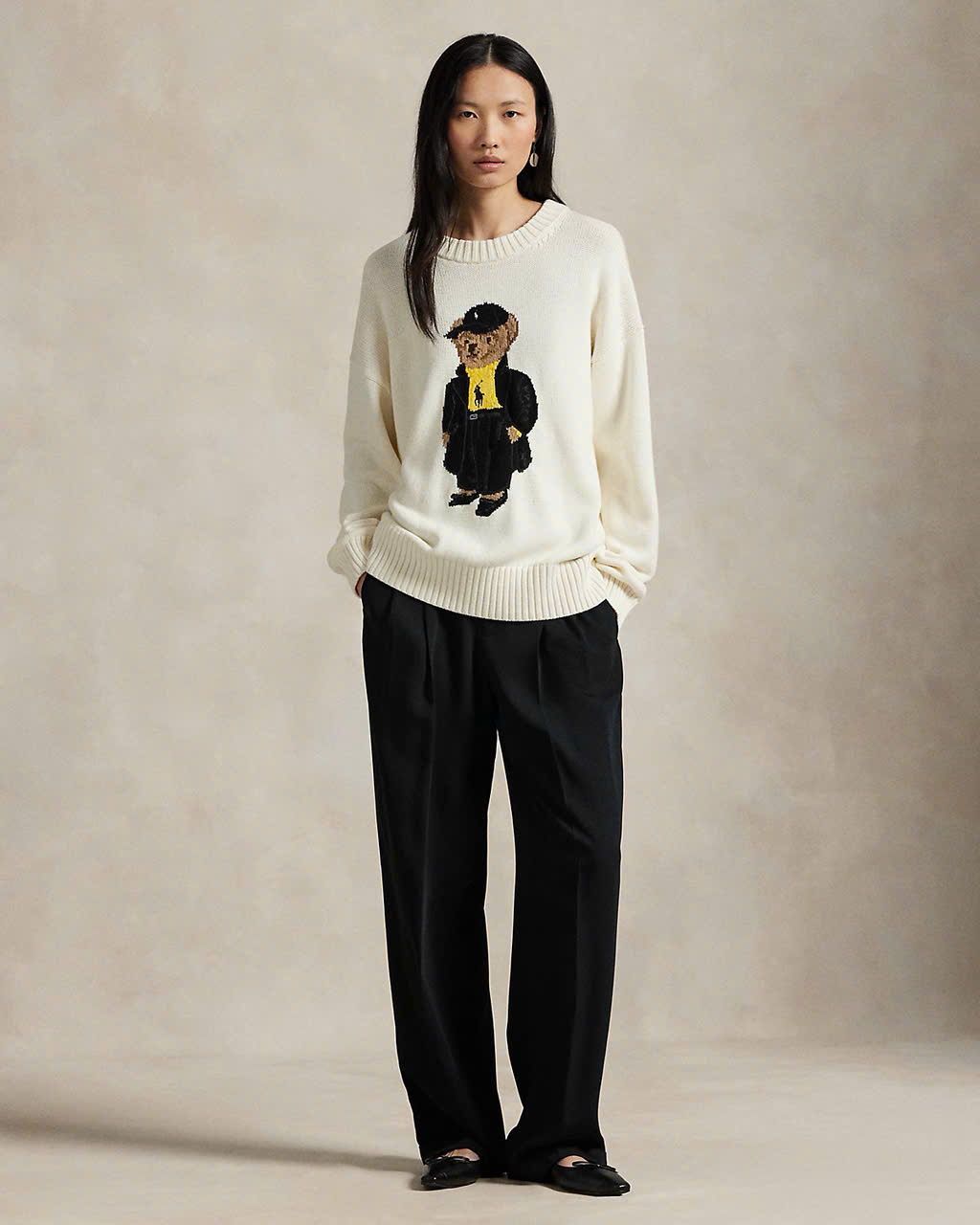 Áo len cổ tròn Polo Bear Cotton
