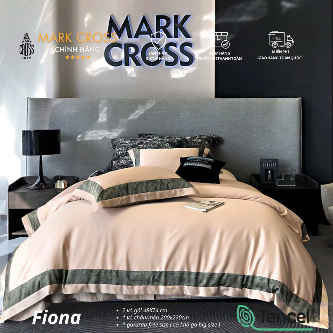 Set chăn ga 4pcs Mark Cross lụa TENCEL Kingsize