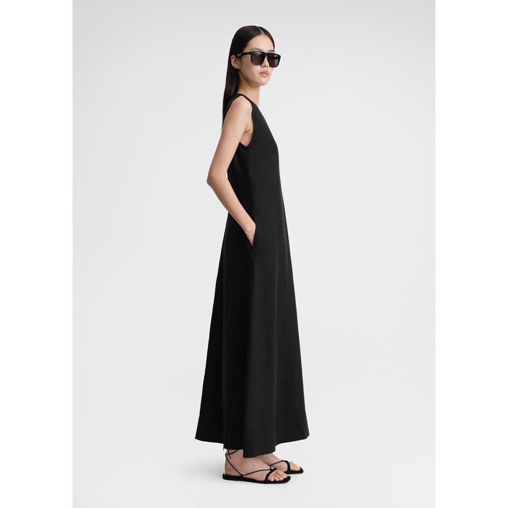 Váy Poplin cổ chữ V xẻ sâu TOTEME
