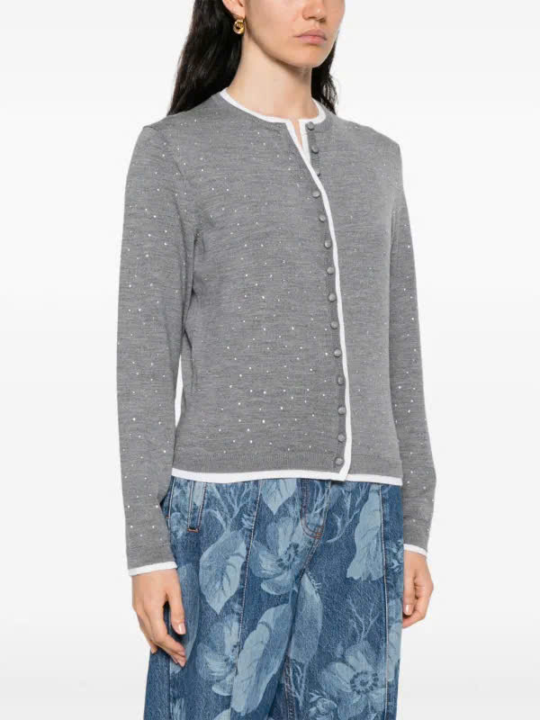 Áo len cardigan đính đá