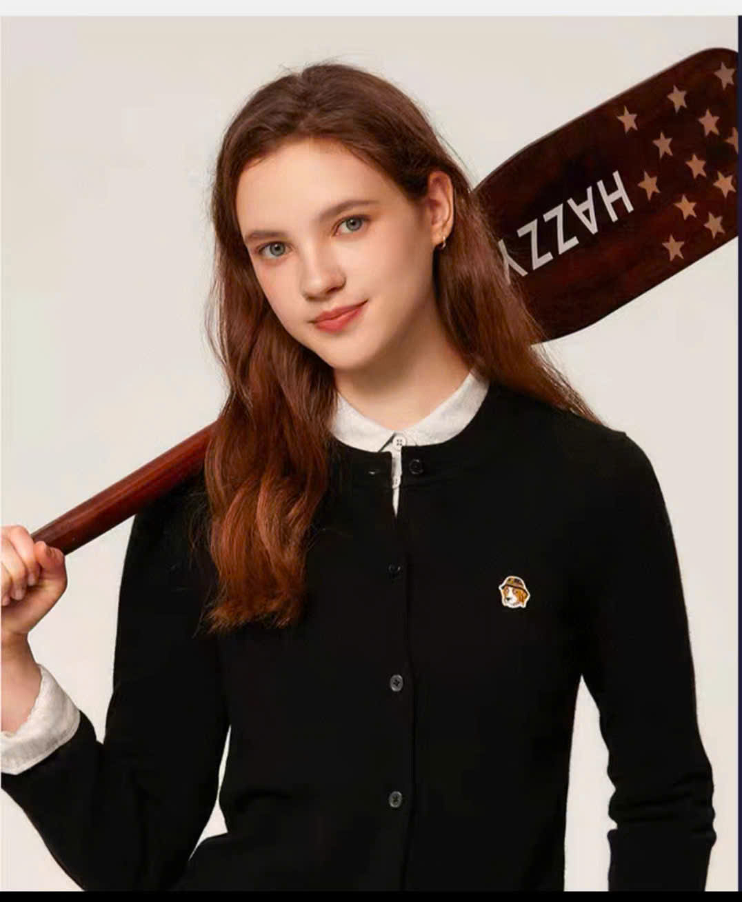 Cardigan Hazzys logo nổi 2 màu