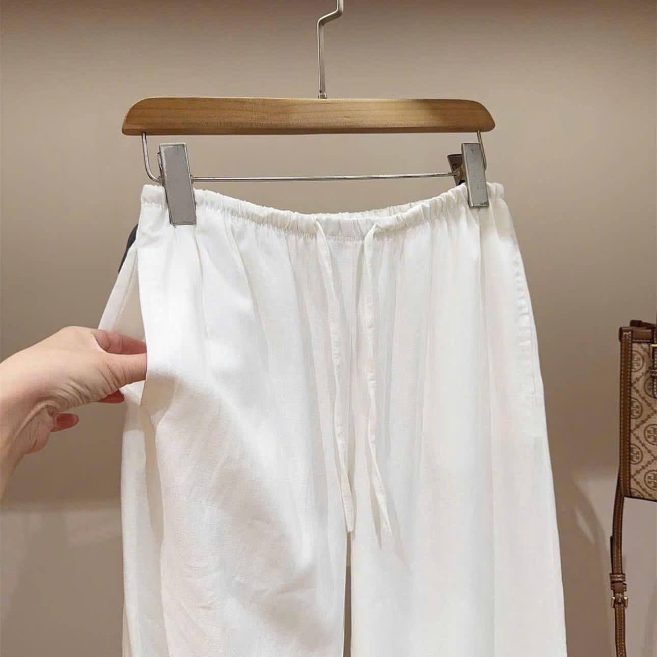 Quần thun tăm dệt Zara 3 màu dây rút (tách set)
