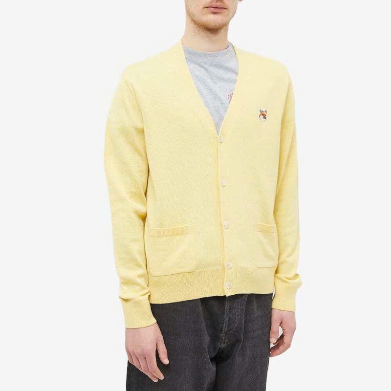Cardigan Maison Kitsun trơn cổ V