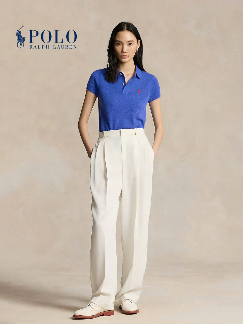 Áo Polo Cashmere dáng ôm ngắn tay
