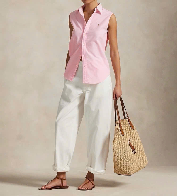 ÁO SƠ MI OXFORD KHÔNG TAY KIỂU DÁNG CỔ ĐIỂN