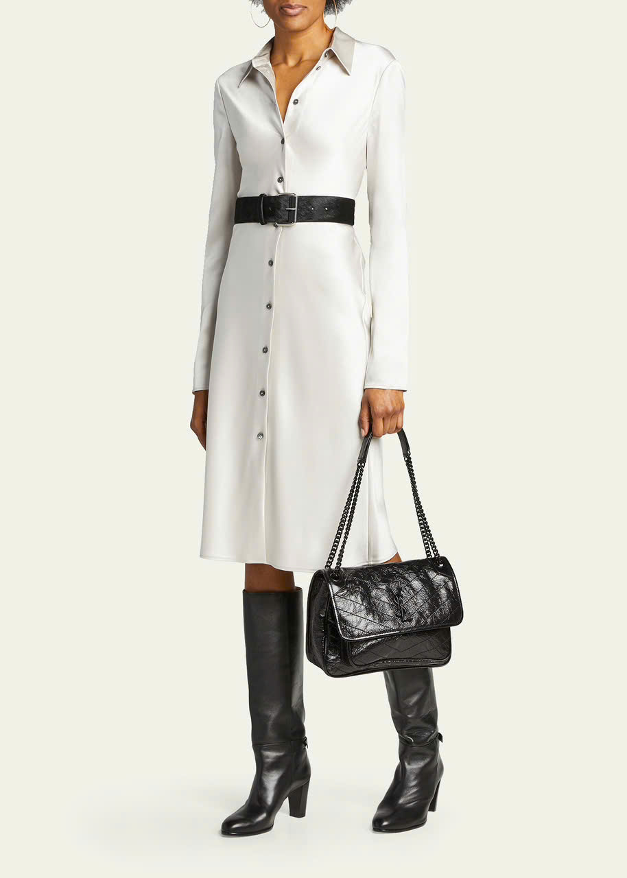 TÚI SAINT LAURENT NIKI CỠ TRUNG BẰNG DA NHĂN