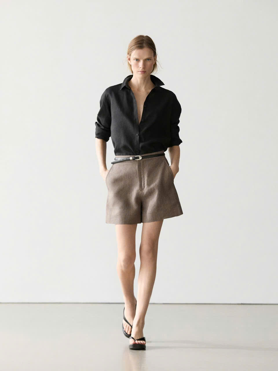 QUẦN SHORT BERMUDA VẢI LINEN NGẮN