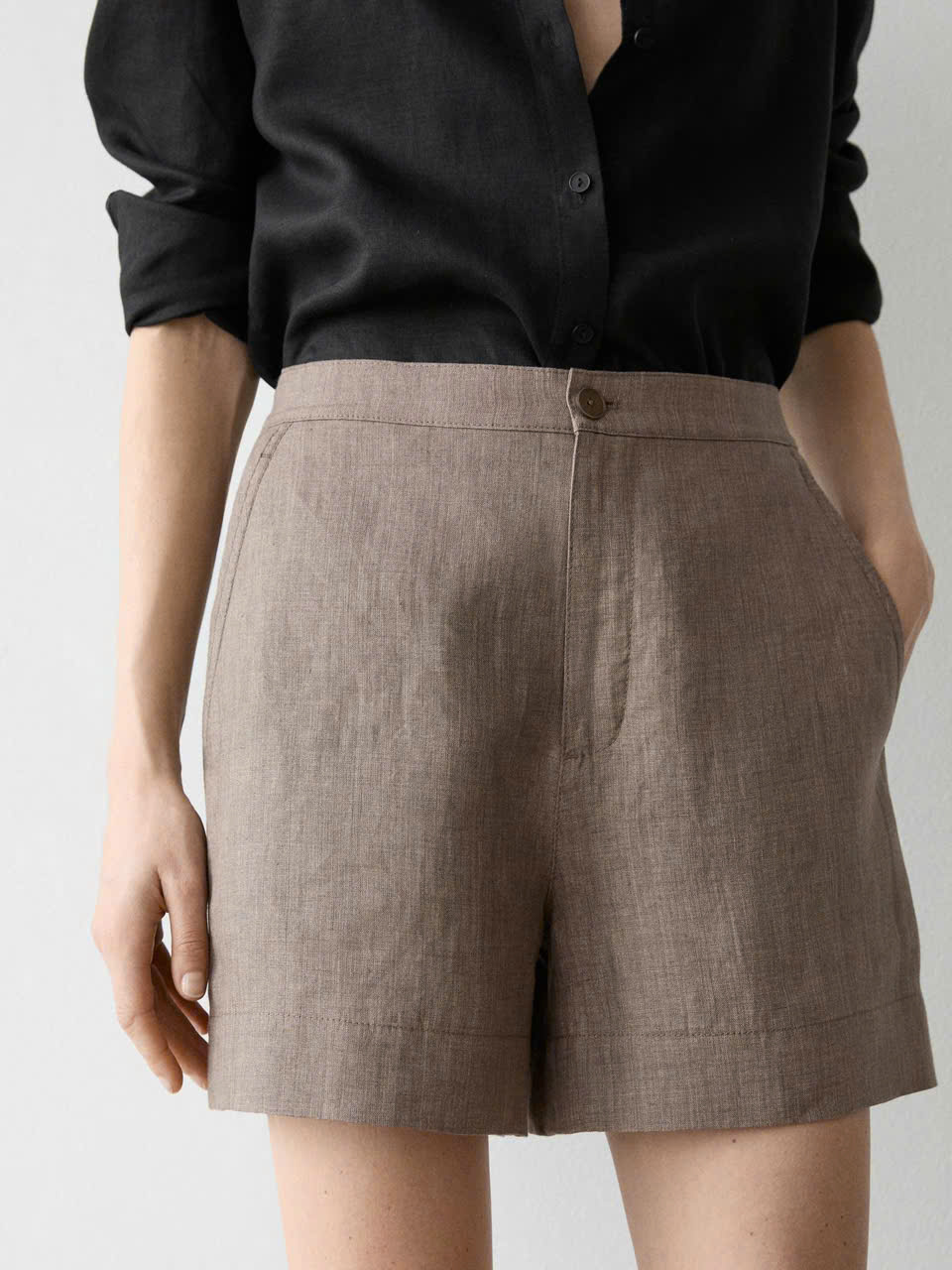 QUẦN SHORT BERMUDA VẢI LINEN NGẮN