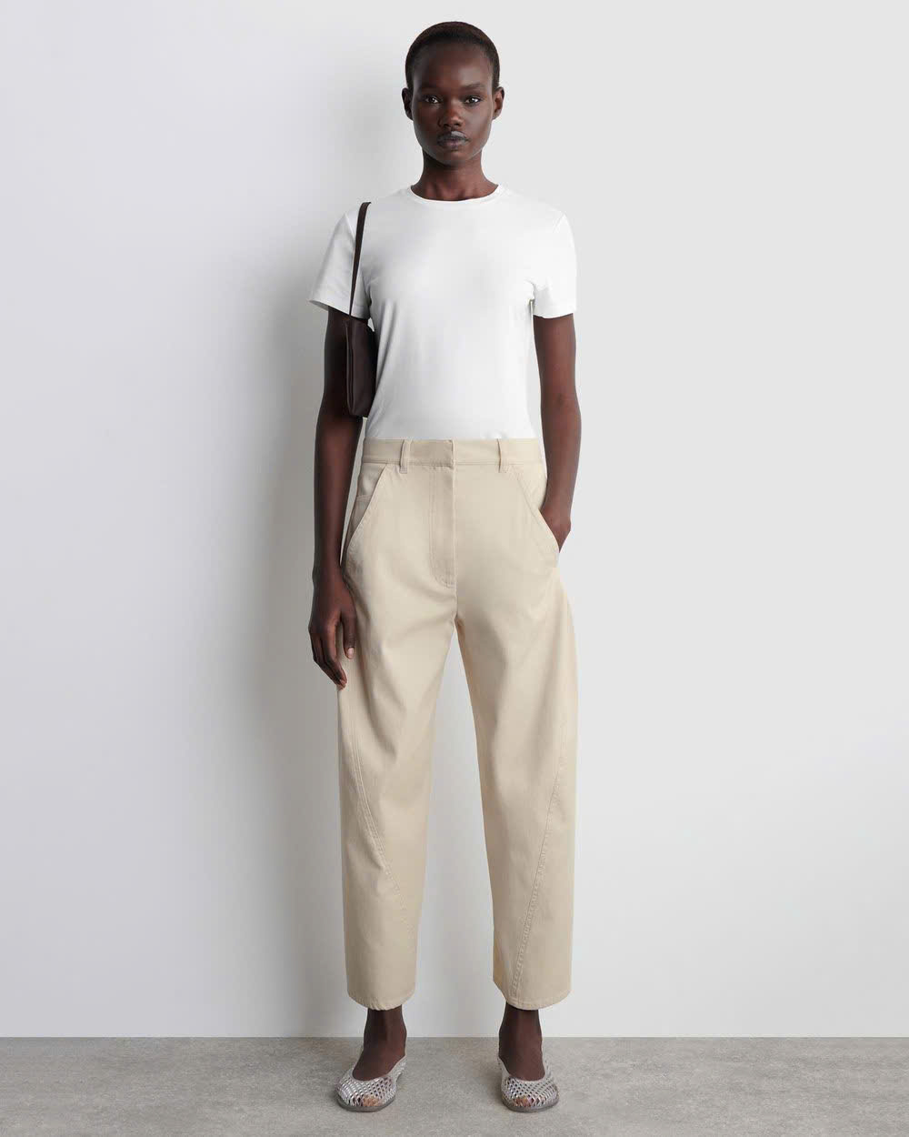 Quần ống rộng bằng vải cotton