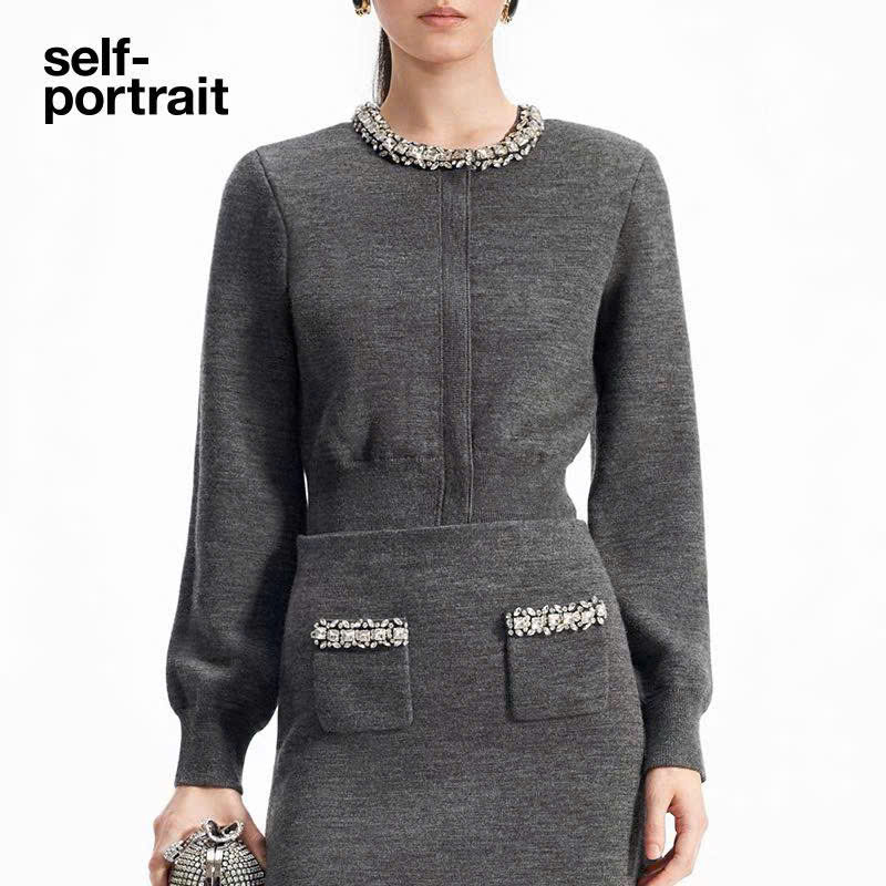 Áo CDG Sel-Portrait tàn cổ đá màu tàn (không tách set)
