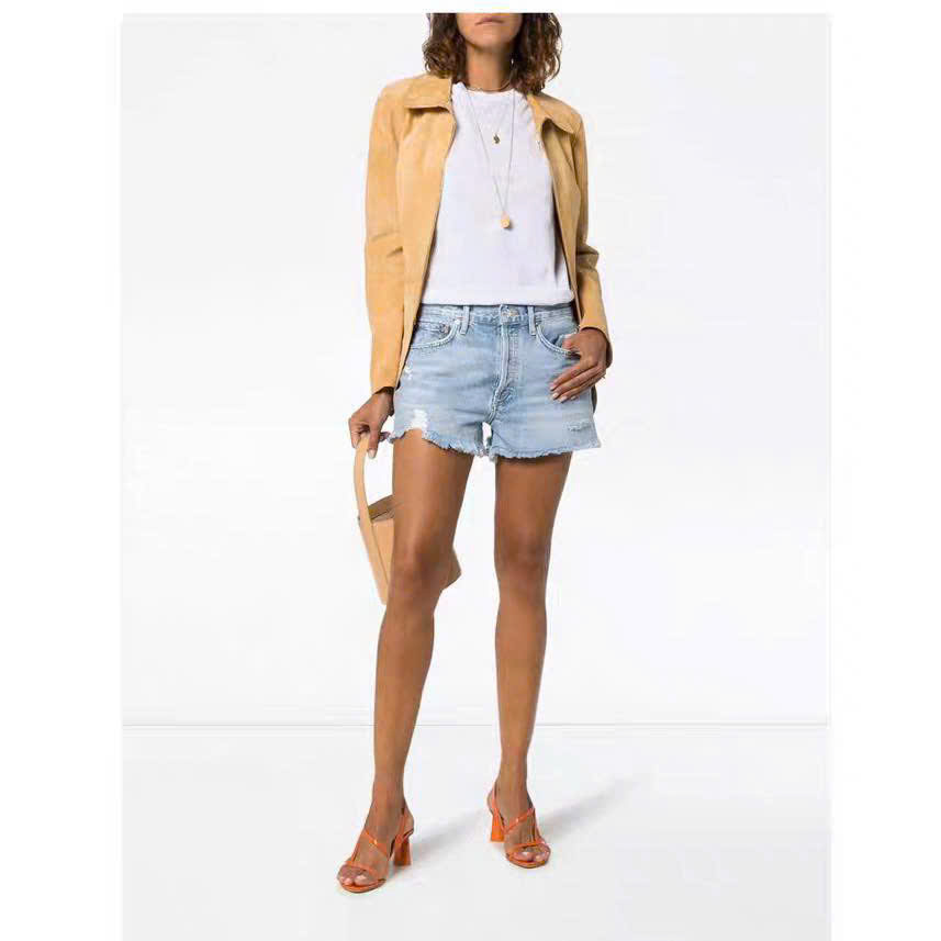 Short denim GUESS gấu tua rua