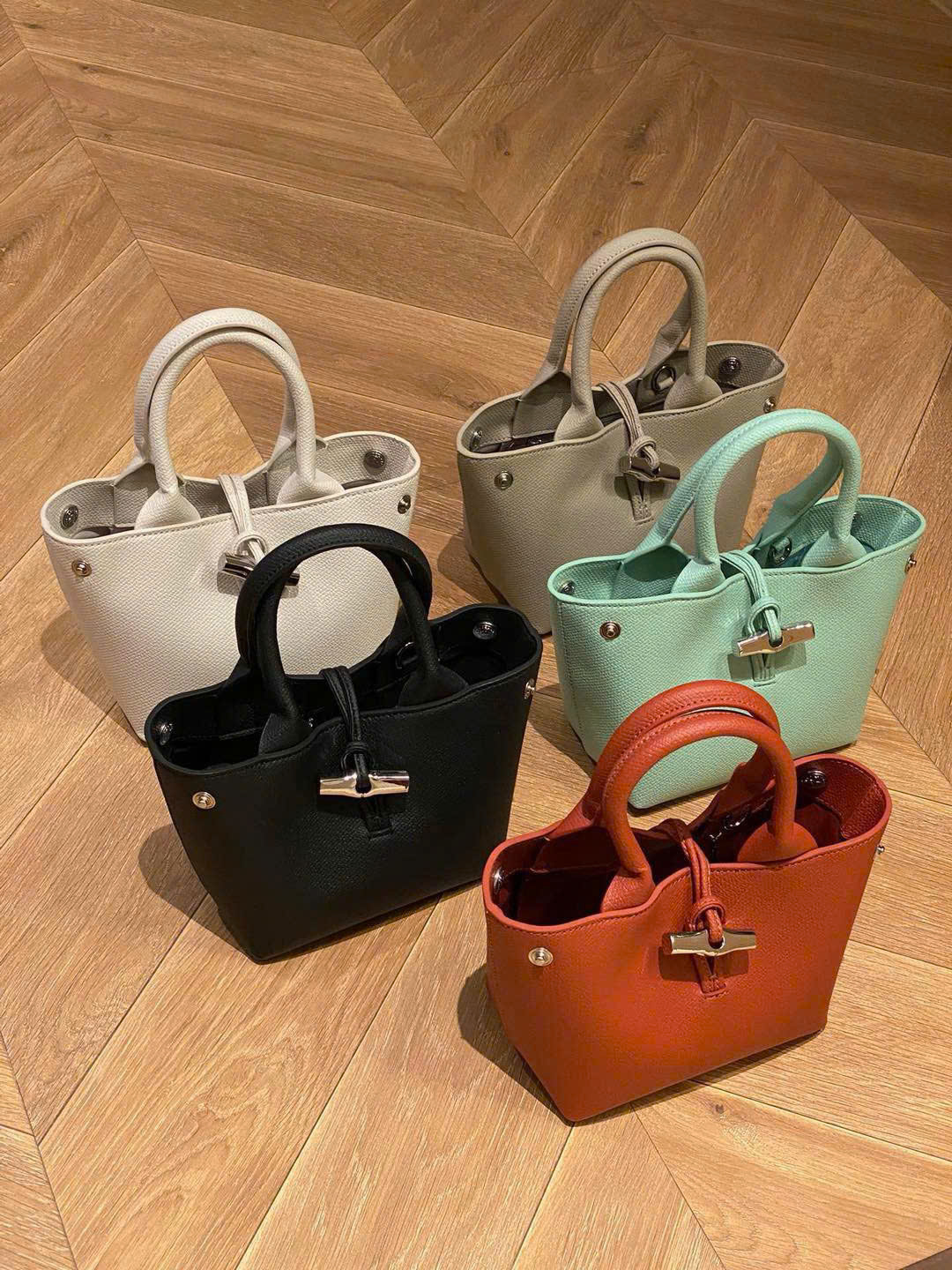 Túi Longcham da sần 2 quai xách Sz26x15x8 5 màu