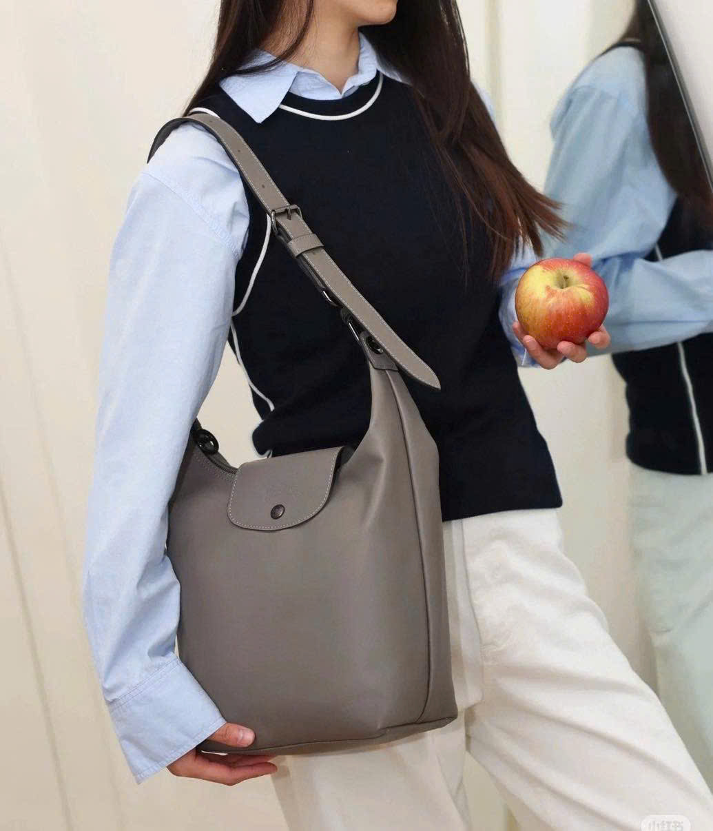 Túi Longchamp da trơn bản to Sz36x30x8 5 màu