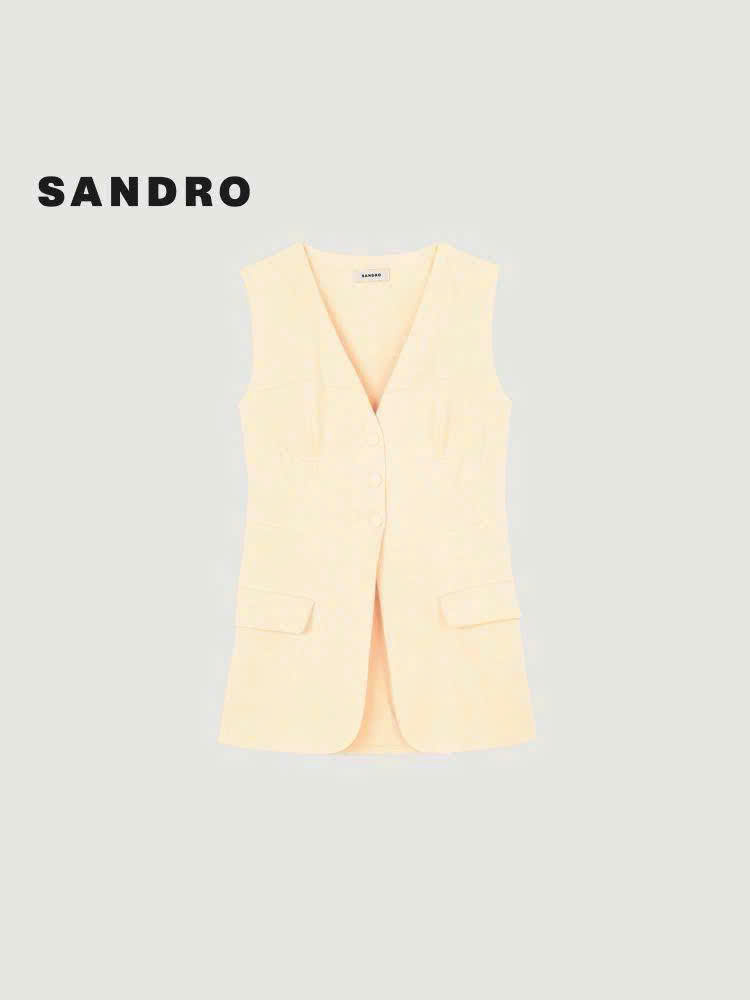 Blazer Sandro sát nách màu beiger