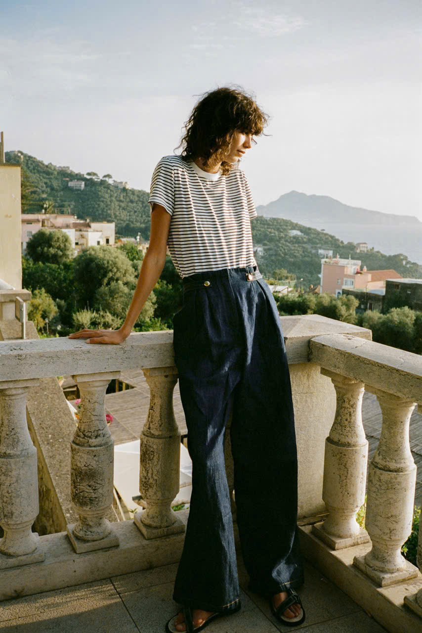 Quần denim Massimo Dutti suông