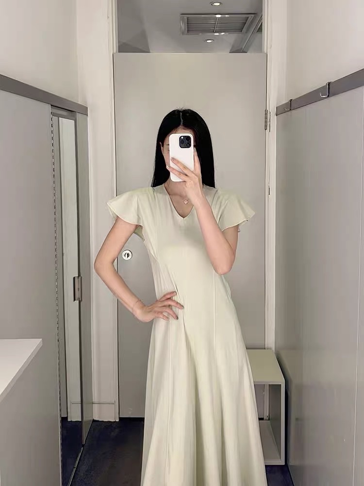 Váy thun COS vai hến dáng midi