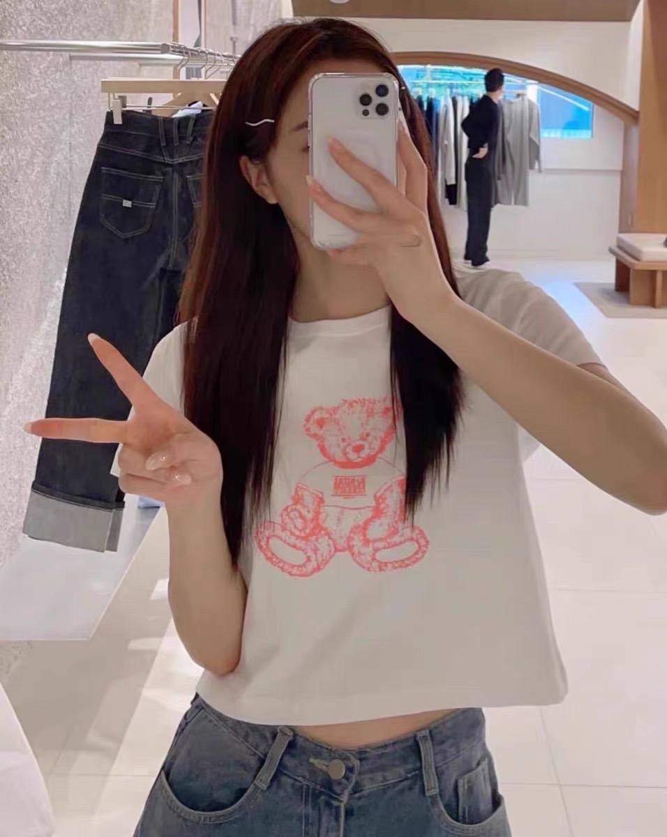 Tshirt croptop Marrithe 2 màu in gấu 2 màu