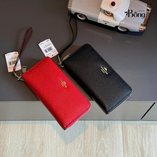 Ví Coach hình chữ nhật xuất xịn da sần
