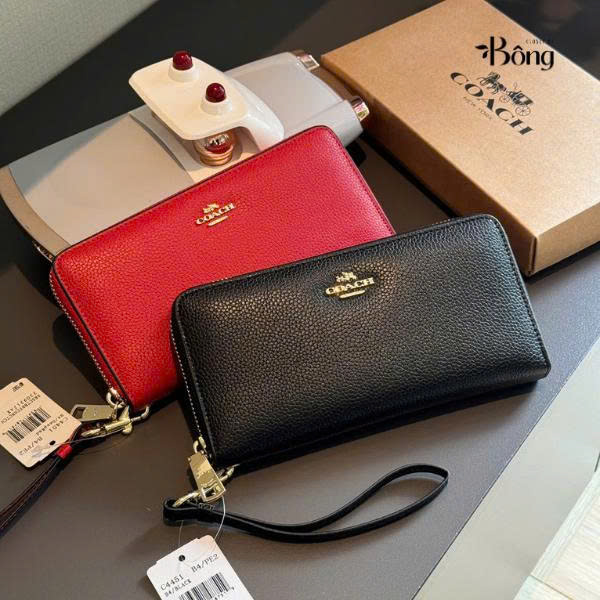 Ví Coach hình chữ nhật xuất xịn da sần