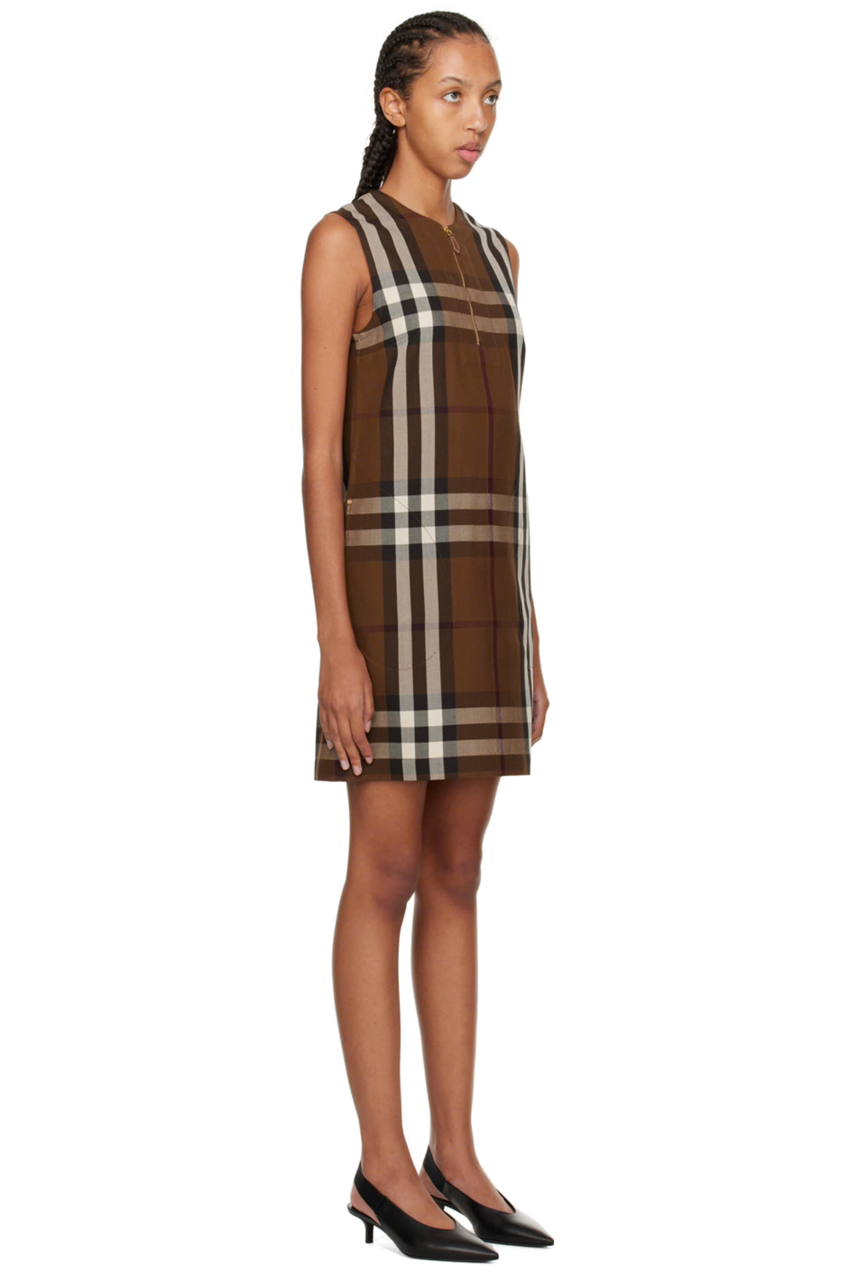 Váy midi màu nâu Sofy BURBERRY