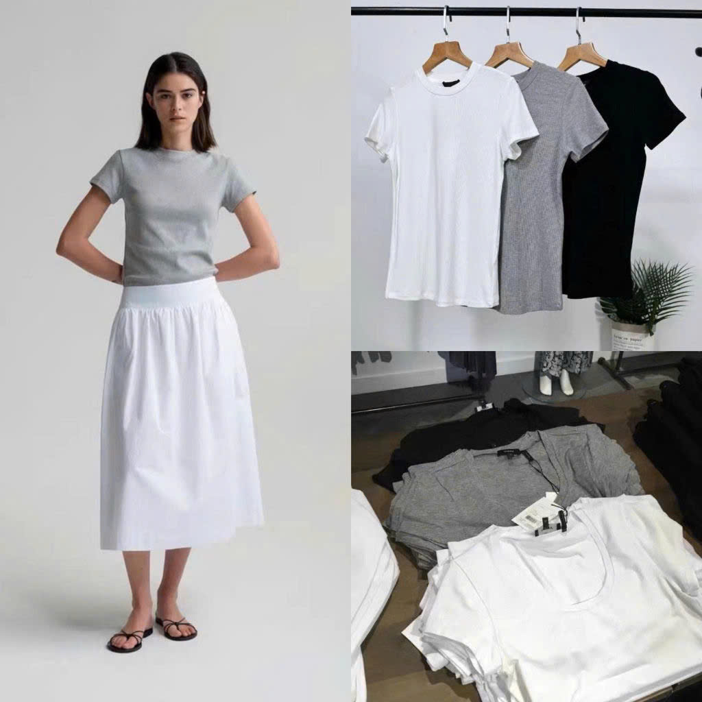 Chân váy midi Primark trắng