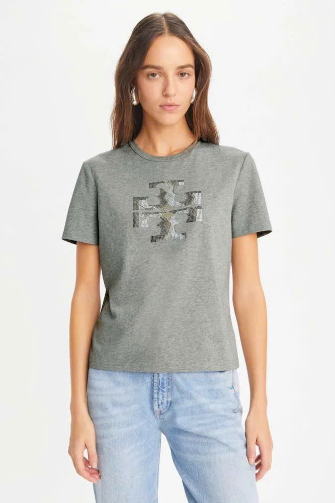 Tshirt Tory Burch logo đá