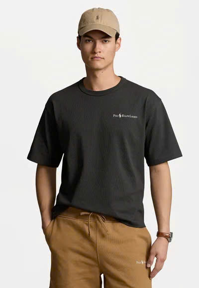 Tshirt nam Polo RL cổ tròn logo trắng 3 màu