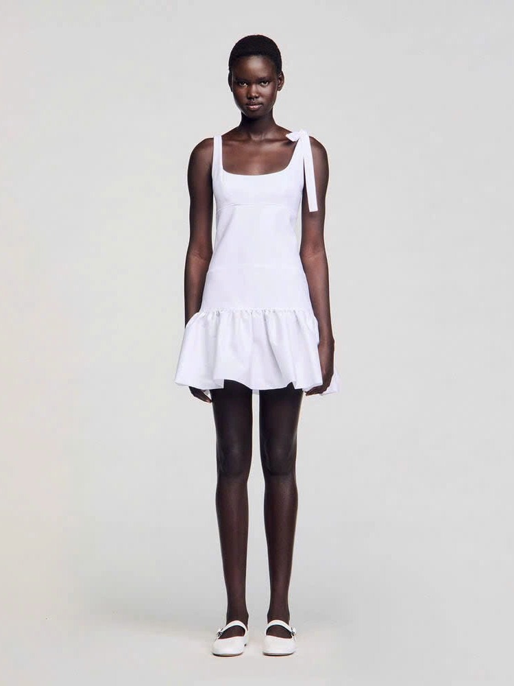 DUAL-MATERIAL SHORT DRESS