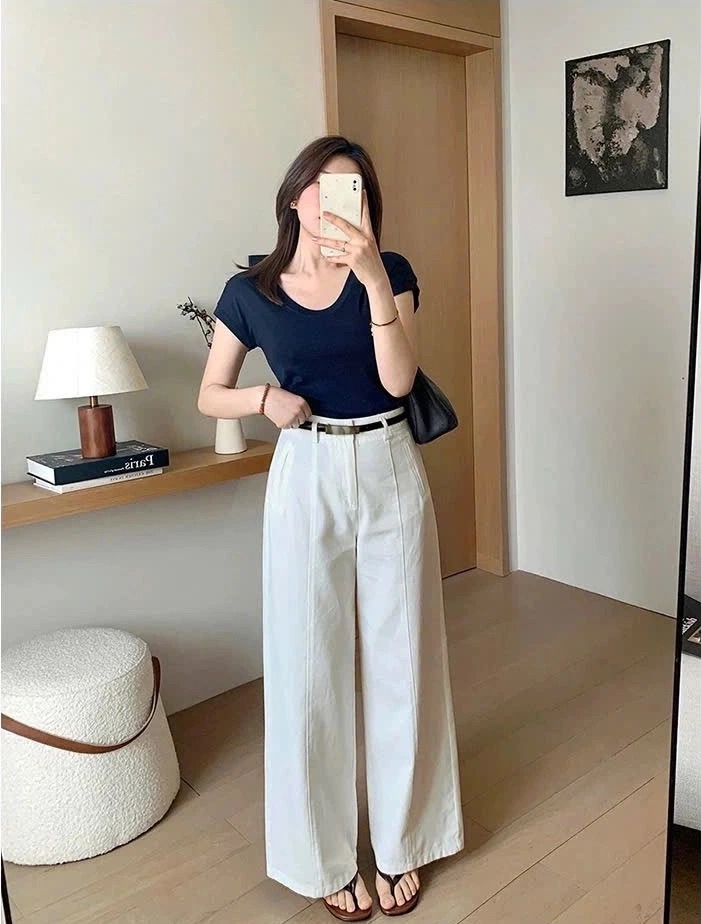 Quần suông CK cạp cao
