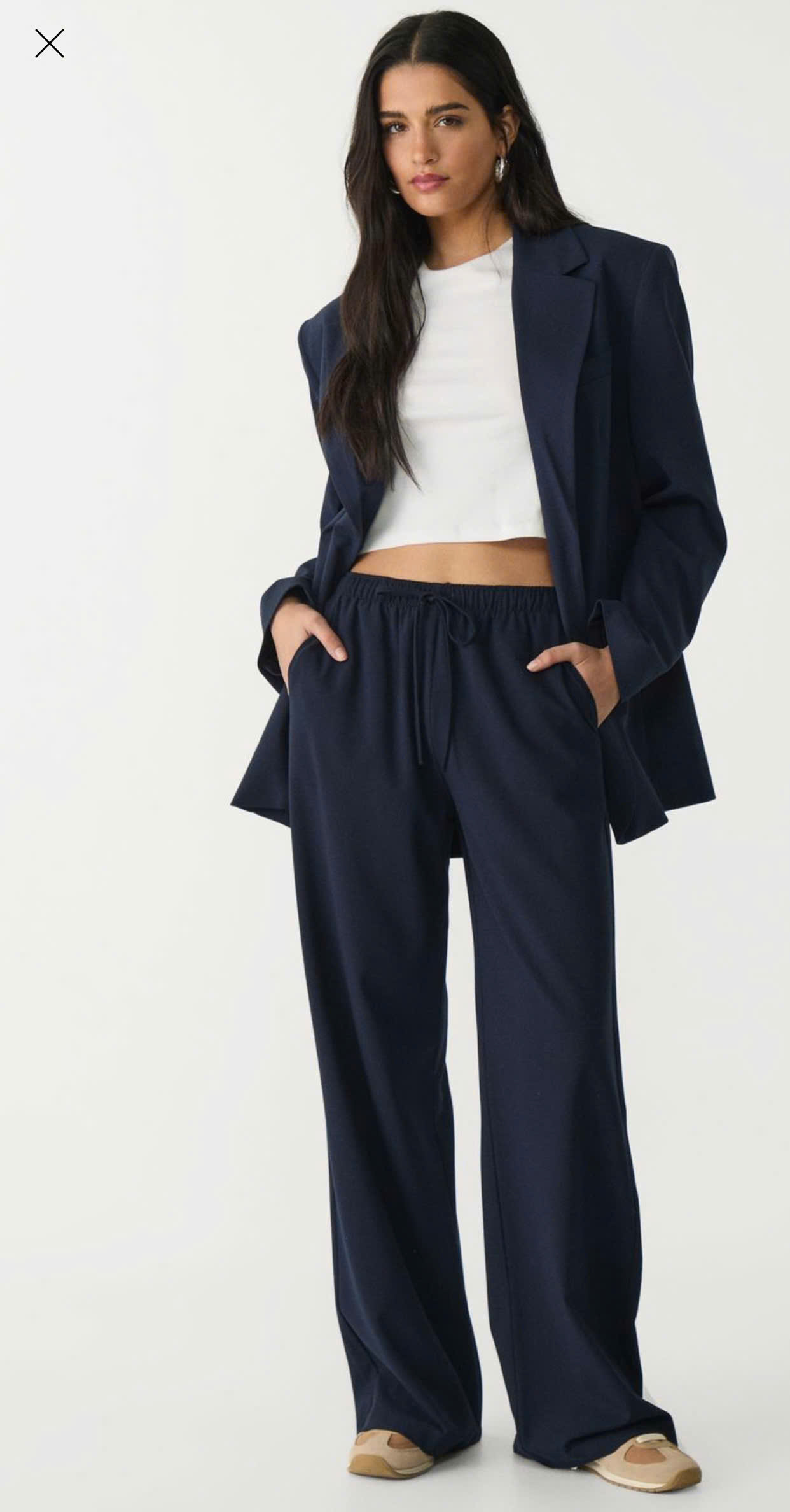 Quần suông Stradivarius 2 màu cạp chun