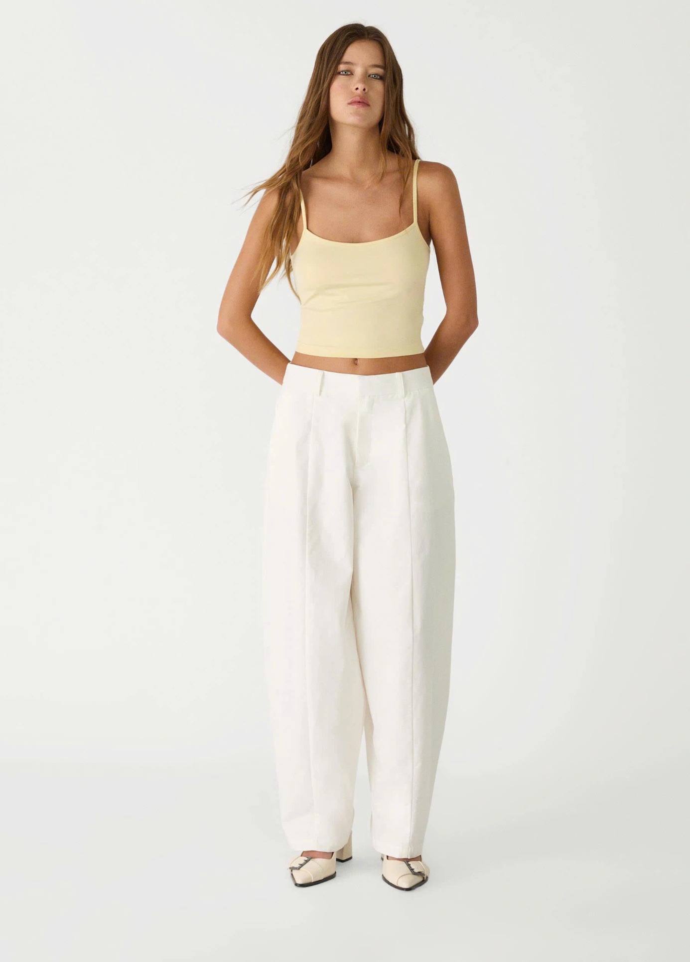 Quần suông khaki trắng Strean