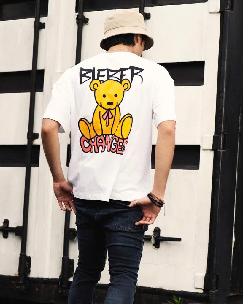 Tshirt Justin bieber oversize 2 mặt