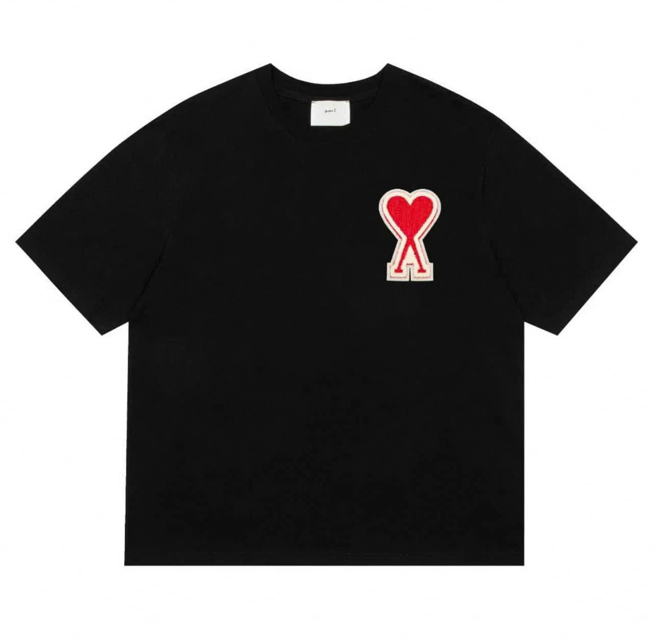 Tshirt AMI dáng over logo tim to