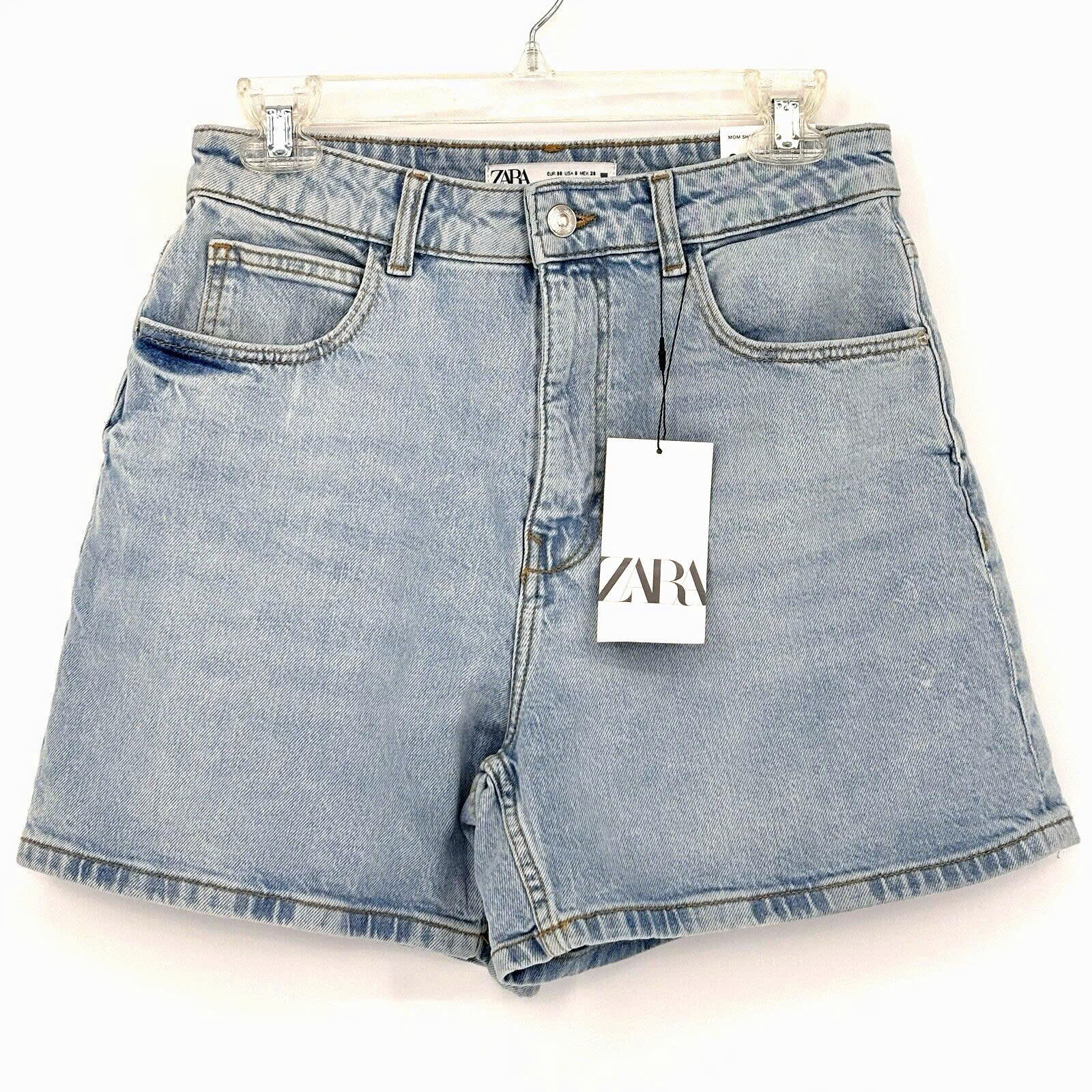 Quần short denim Zara dư xịn 2 khuy ly trước