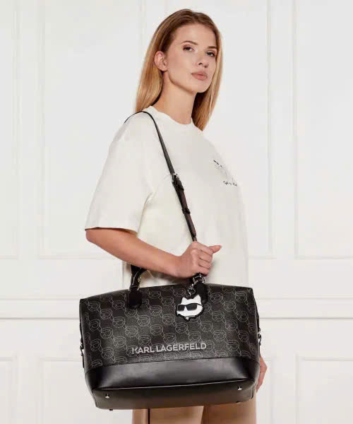 Túi du lịch Karl Largerfeld ikon monogram large tote bag in leather