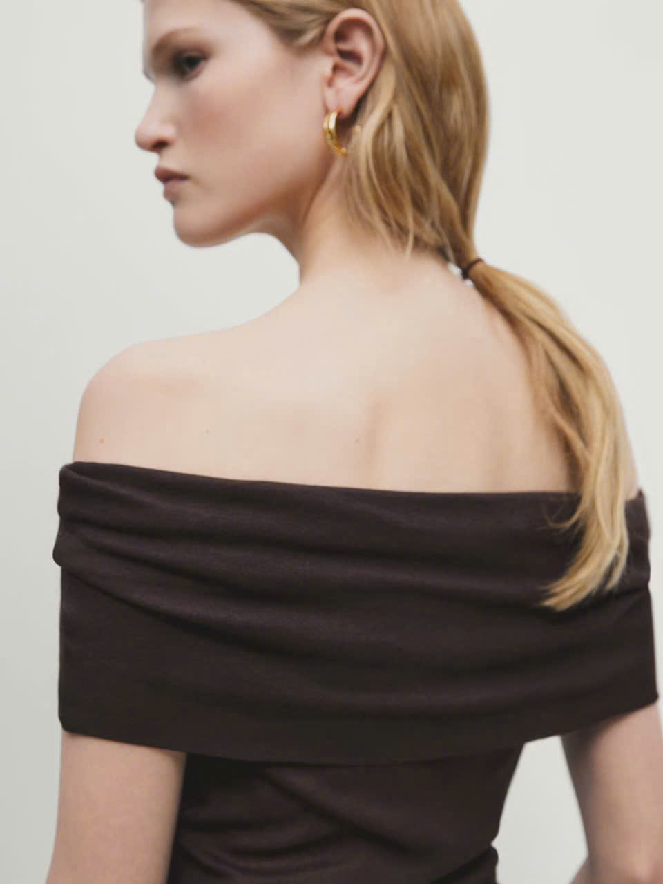 Áo thun trễ vai Massimo Dutti