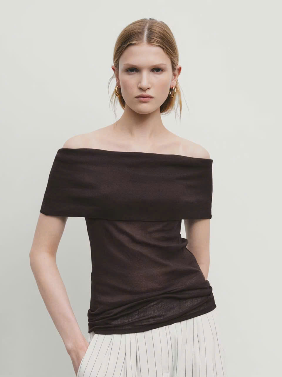 Áo thun trễ vai Massimo Dutti