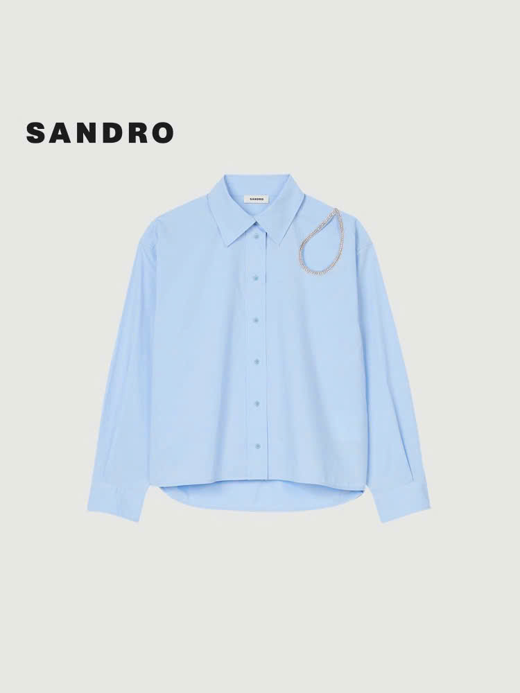 Sơ mi Sandro cổ đức khoét đá vai