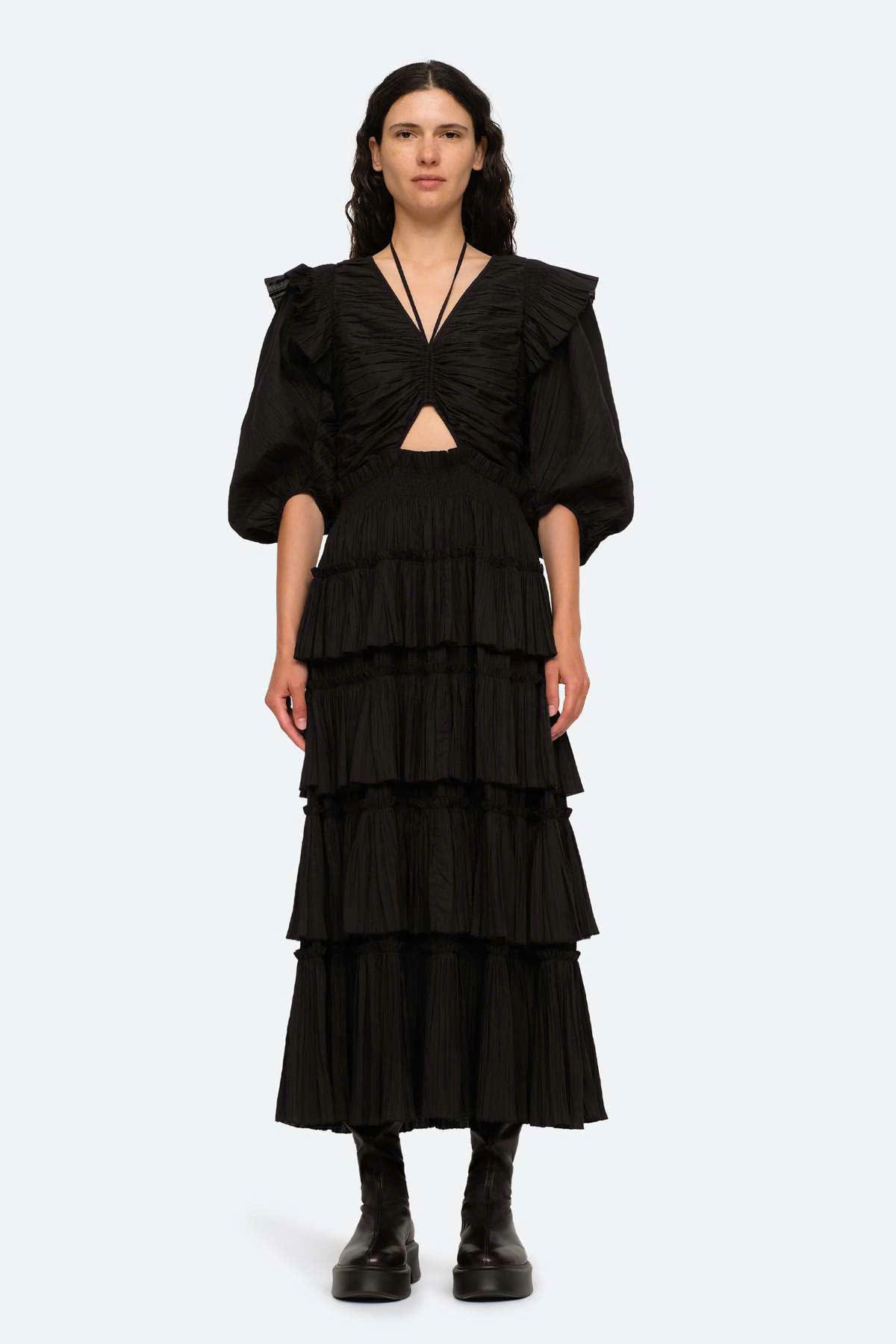 Váy maxi ISSABEL xếp tầng