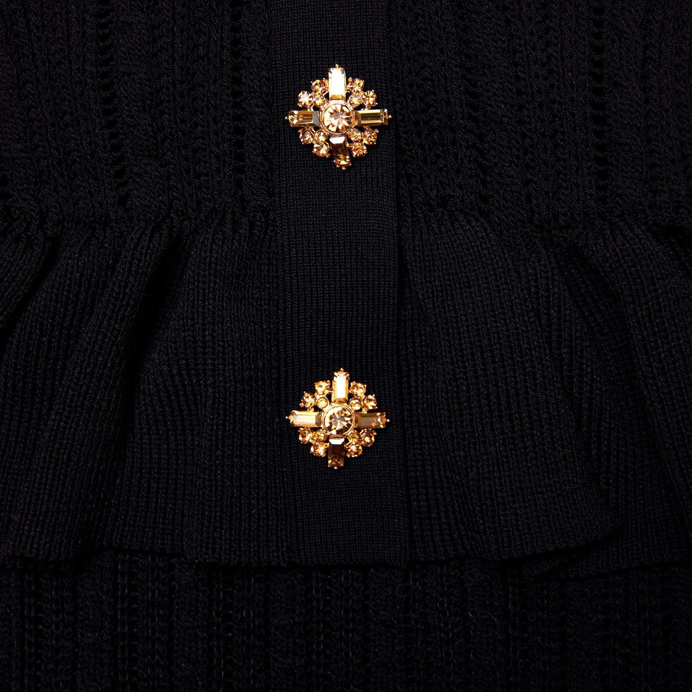 Váy Self- Portrait midi peplum Knit Đen