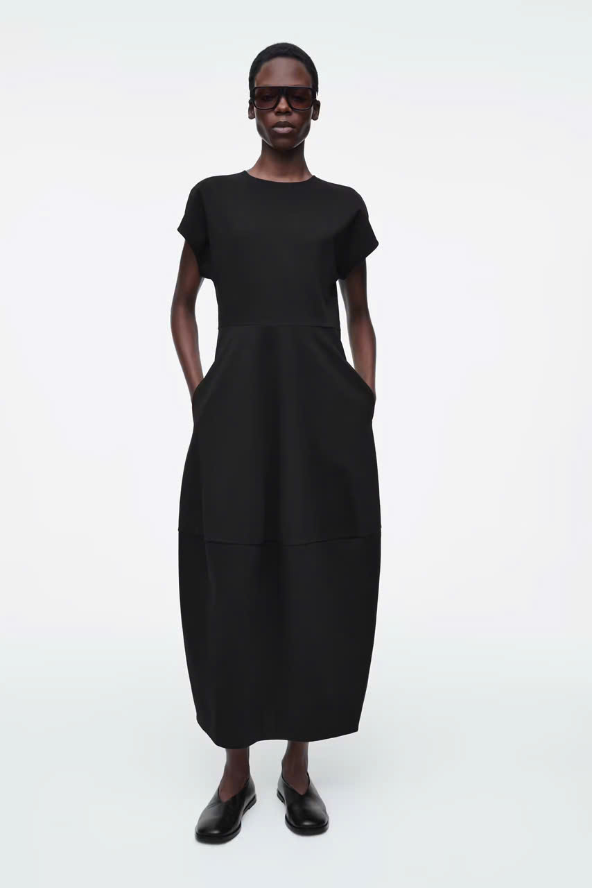 Váy midi chất liệu cotton họa tiết