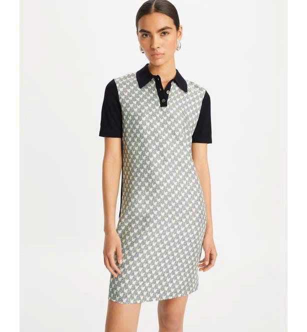 Váy Tory Burch suông len cải lụa cổ đức