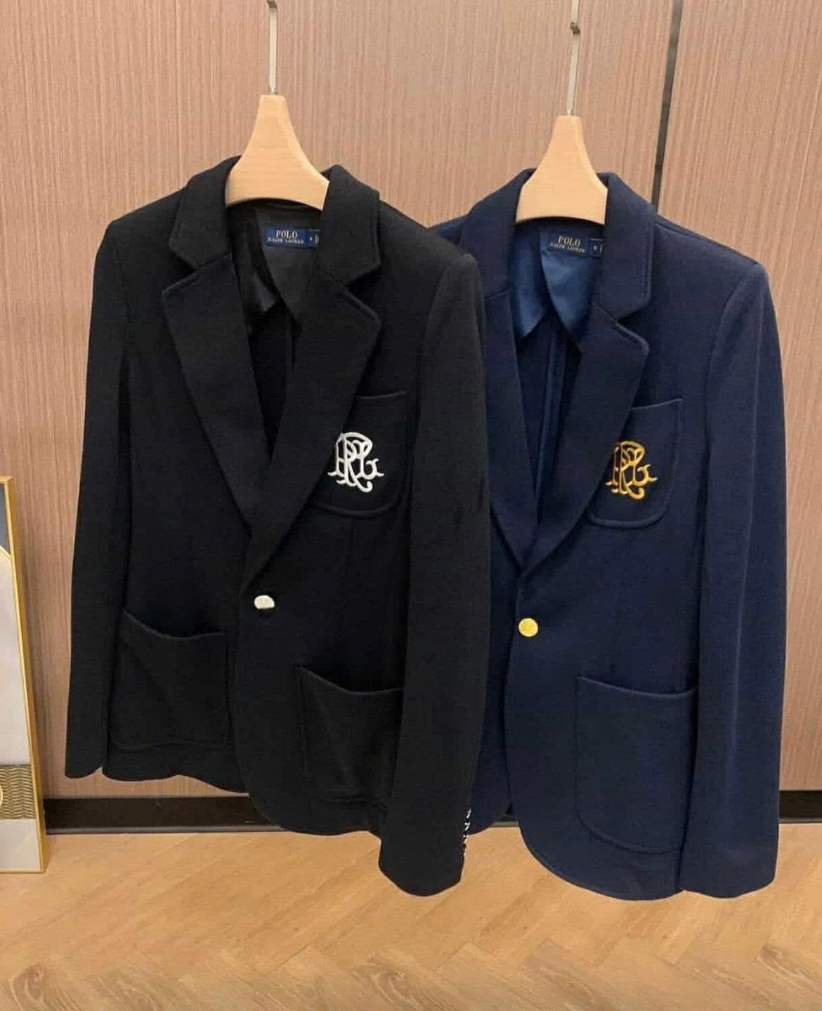 Blazer Polo 100% cotton 1 khuy huy hiệu PRL 2 màu