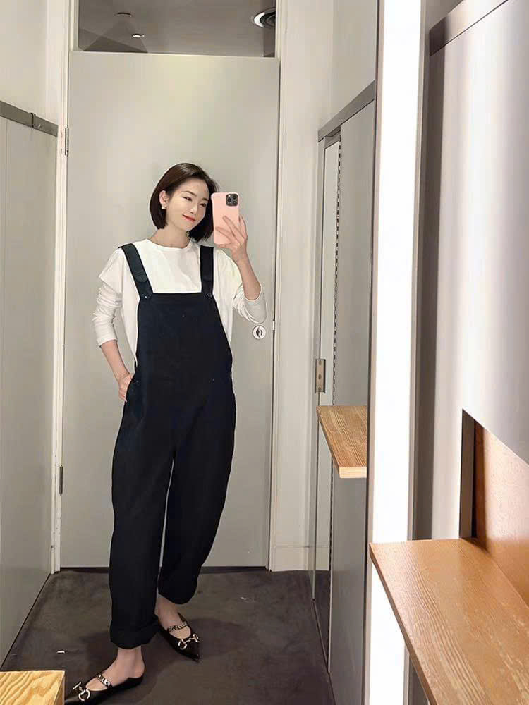 Quần yếm COS đen túi hộp