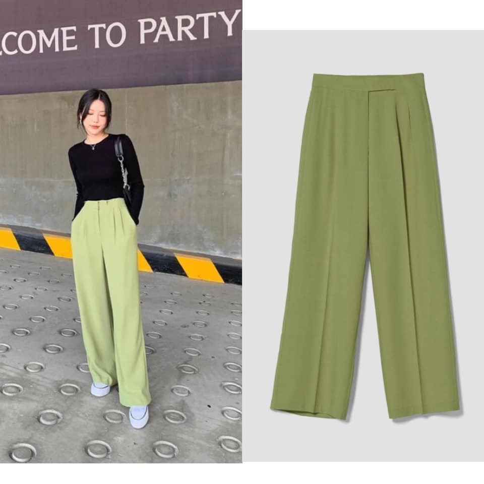 Quần suông MNG xanh dư xịn