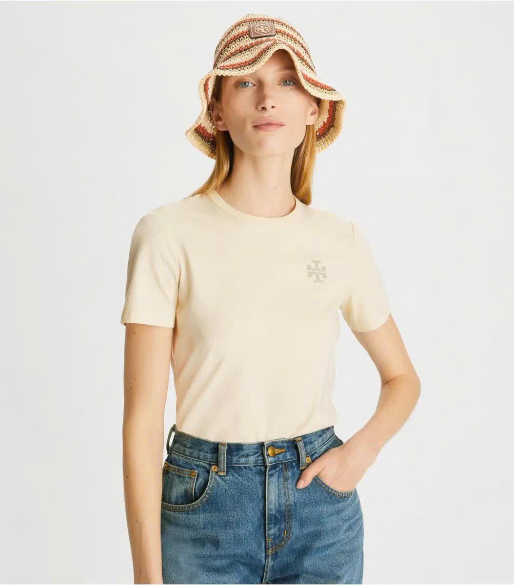 Tshirt Tory Burch cổ tròn logo ngực